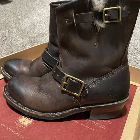COACH x Frye Engineer boots rabbit lined 8.5 - Picture 9 of 10